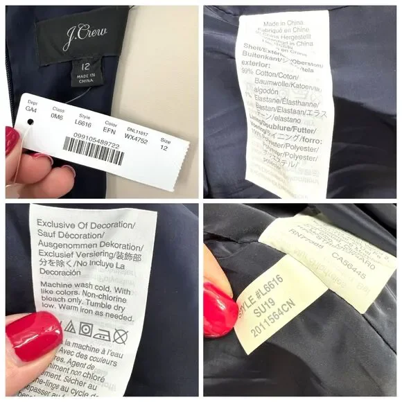 J.Crew Floral Sheath Dress 12 Portfolio Navy Pink Petunia Matelasse Sleeveless - Picture 12 of 13